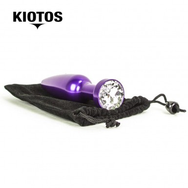 KIOTOS Aluminum Butt Plug 2 - purple aluminum butt plug with white jewel