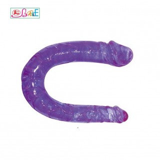 BAILE Double Dildo - dildo flexibil dublu violet