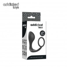 ADDICTED TOYS Anal Plug and Cock Ring - dop anal din silicon pentru prostata cu inel pentru penis