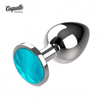 COQUETTE Chic Desire Blue Gem Anal Plug - dop anal din metal cu bijuterie albastra