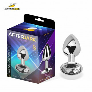 AFTERDARK White Jewel Butt Plug - aluminium butt plug with white jewel