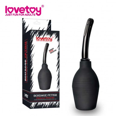 LOVETOY Anal Douche Deluxe Black - irigator anal de cauciuc negru de calitate